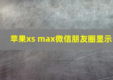 苹果xs max微信朋友圈显示